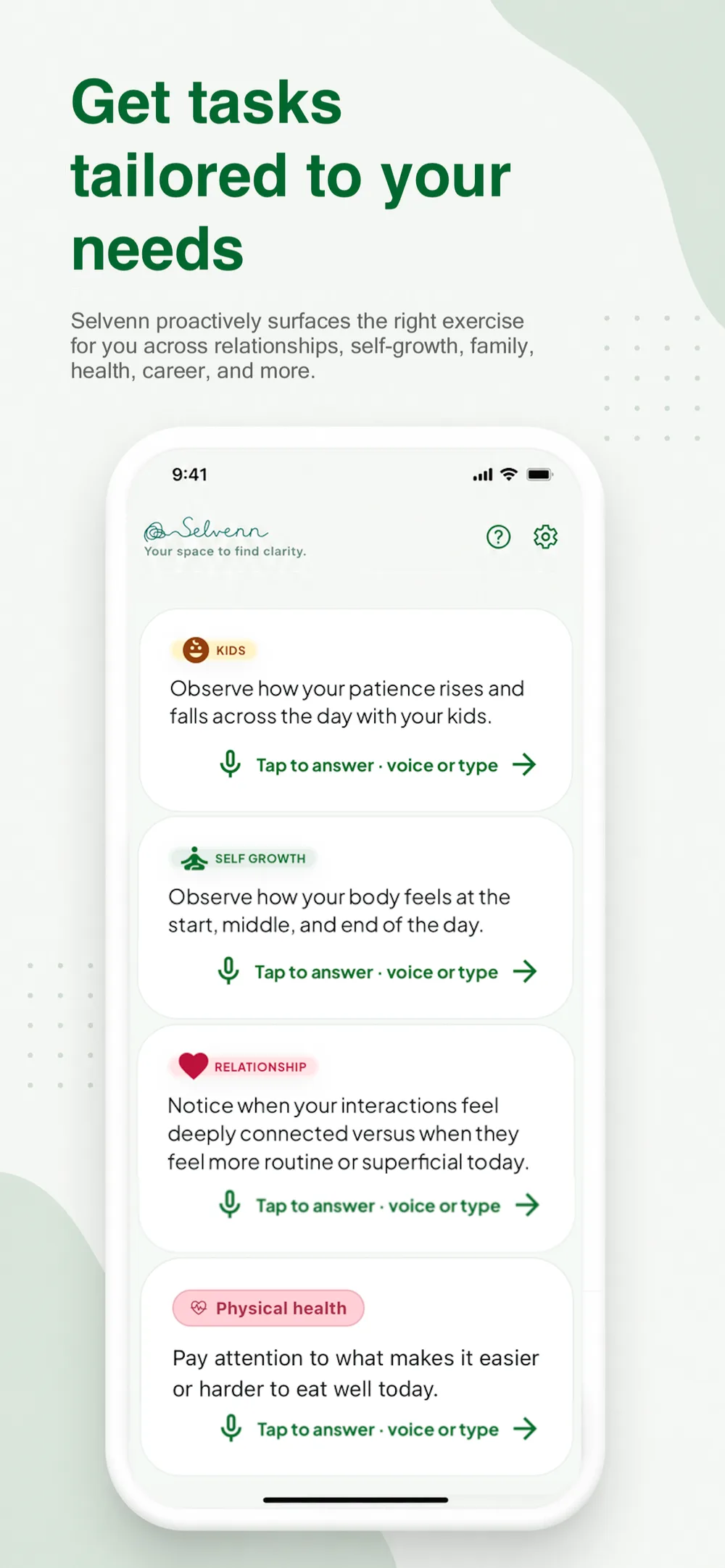 Get tasks tailored to your needs